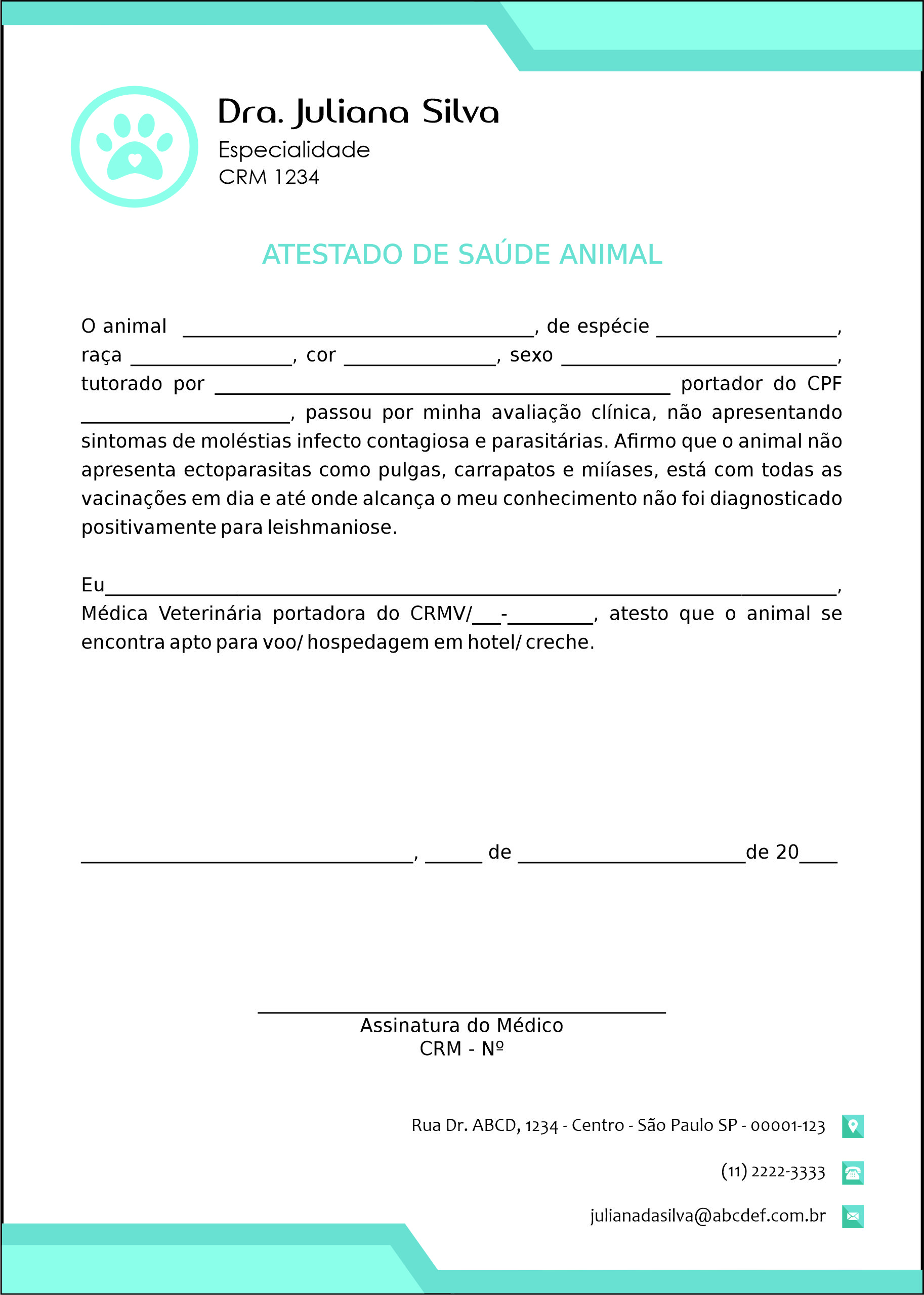 Atestado Veterinário Traun