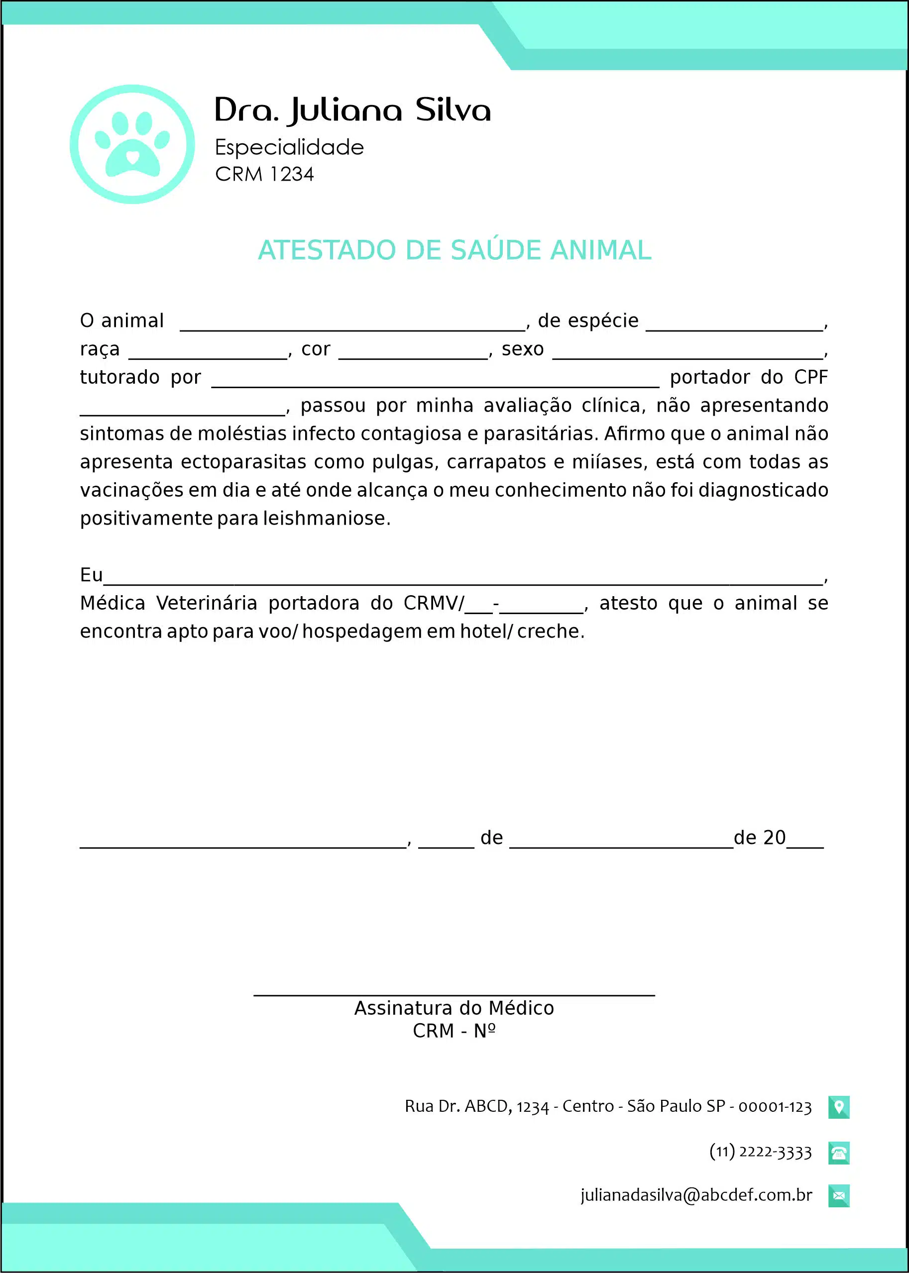 Atestado Veterinário Traun