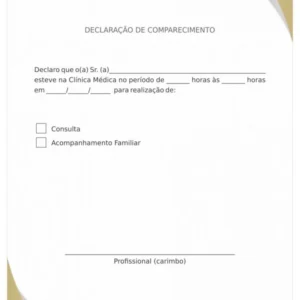 Declaração de Comparecimento Gold Frame - Imagem 1