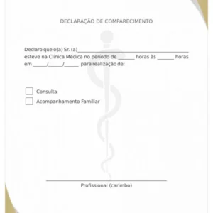 Declaração de Comparecimento Gold Frame - Imagem 1