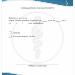 Declaração de Comparecimento Modern Blue - Imagem 1