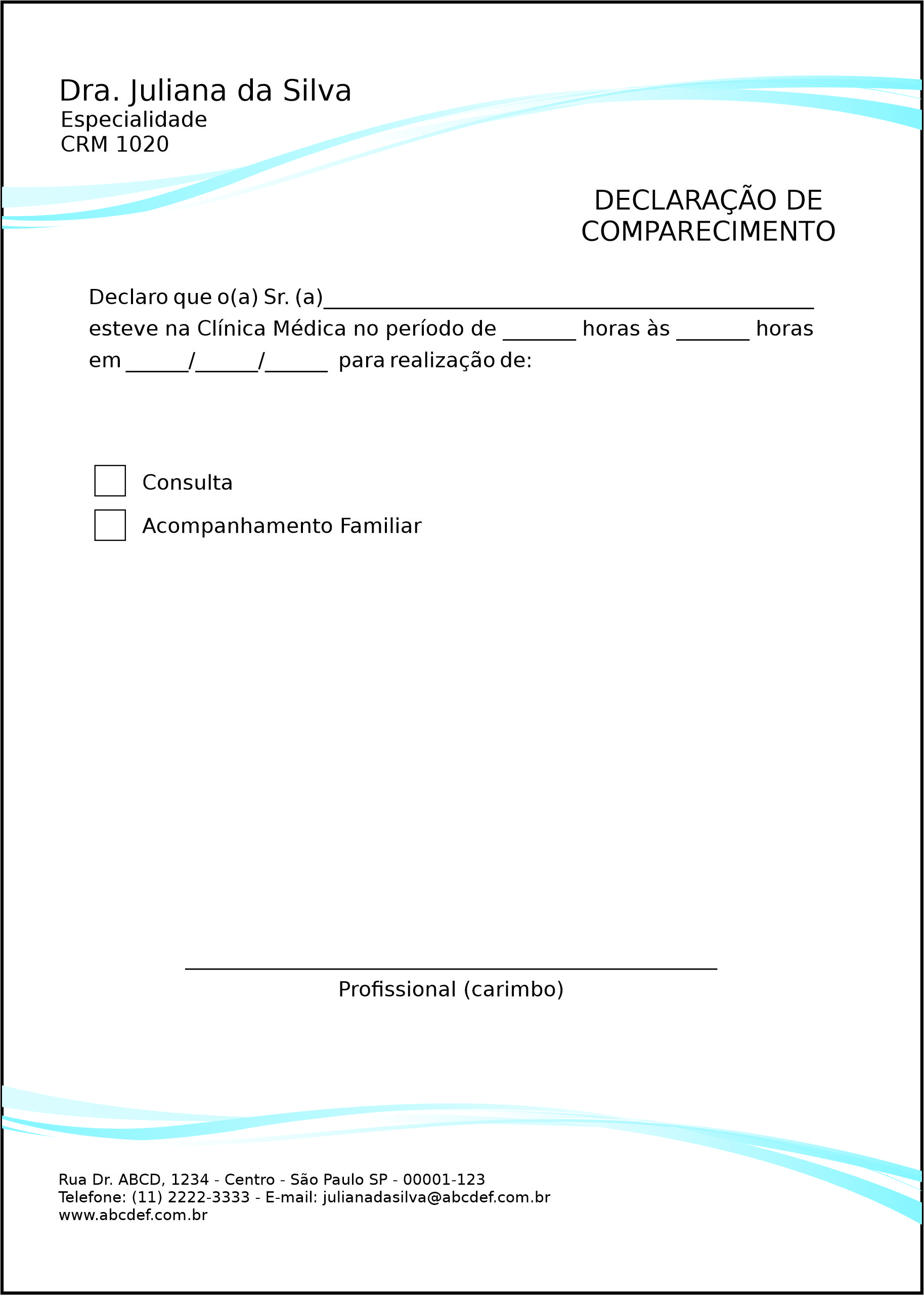 Declaração de Comparecimento Clínica Geral Berenice