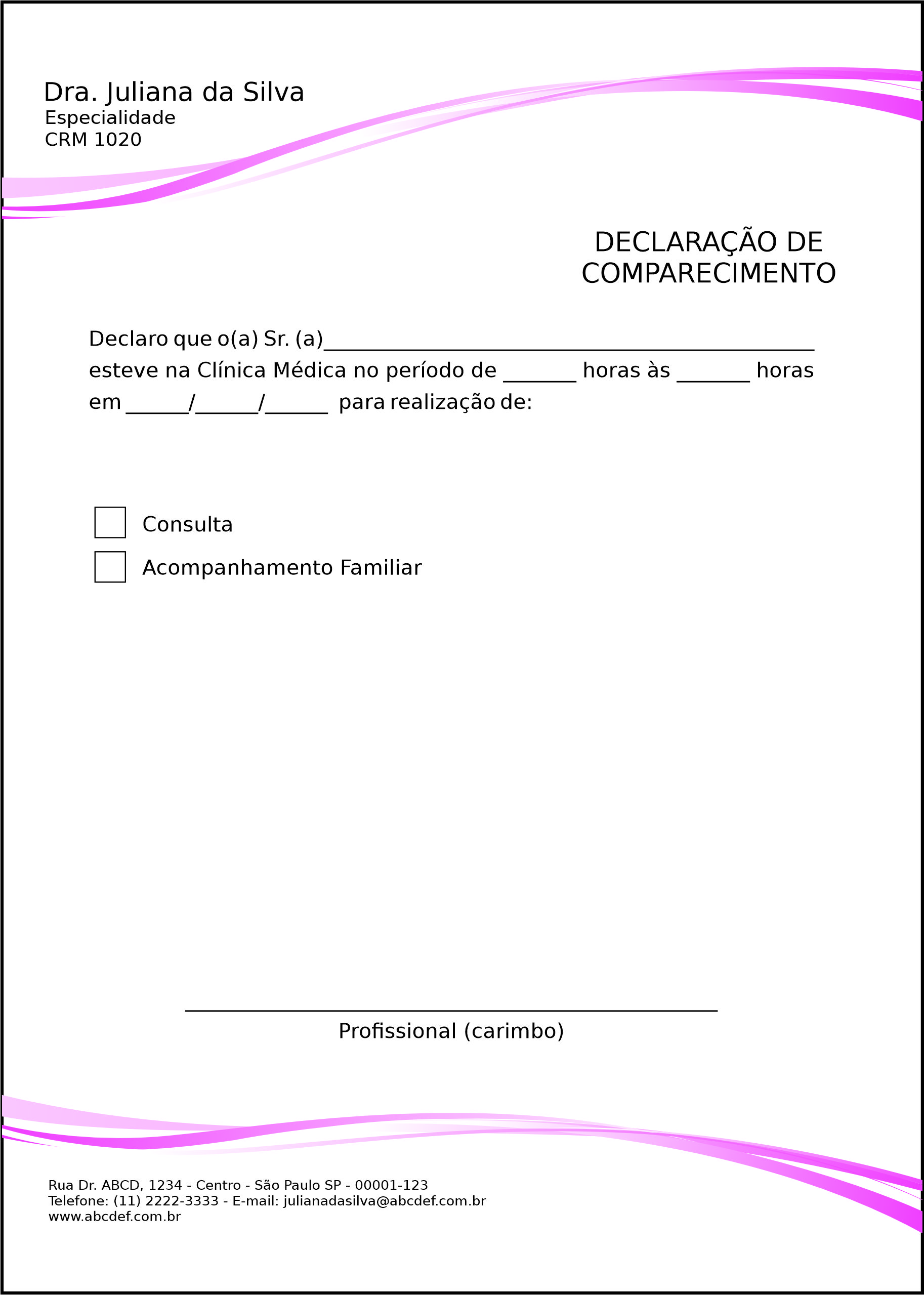 Declaração de Comparecimento Clínica Geral Berenice II