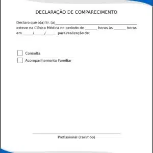 Declaração de Comparecimento Clínica Geral Maghagha