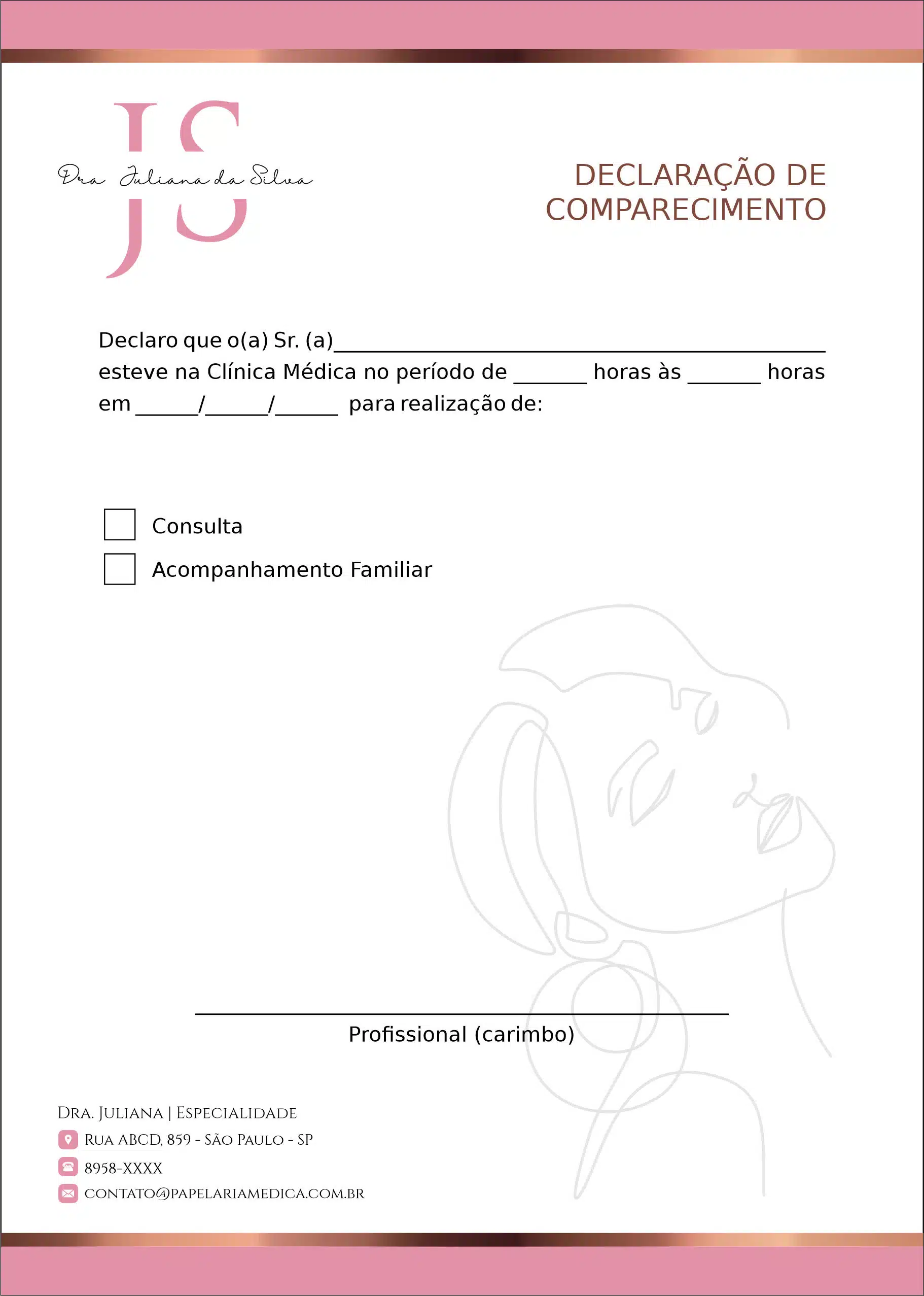 Declaração de Comparecimento Dermatologista Windsor
