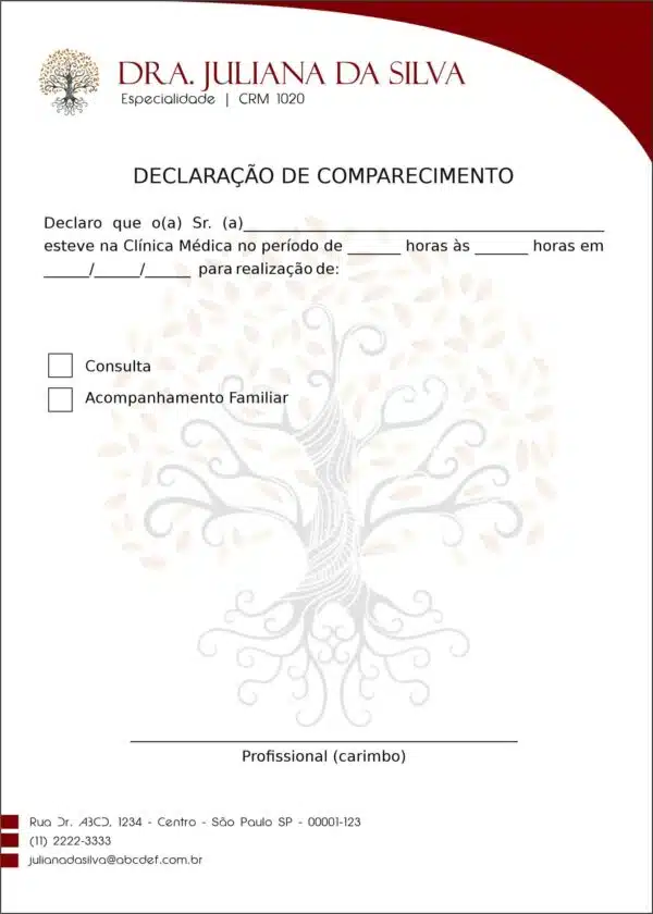 Declaração de Comparecimento Geriatria Malard Declaração de Comparecimento Geriatria Malard