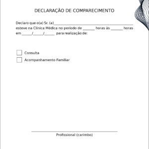 Declaração de Comparecimento Otorrinolaringologia Granada