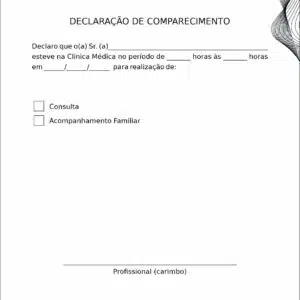 Declaração de Comparecimento Otorrinolaringologia Granada