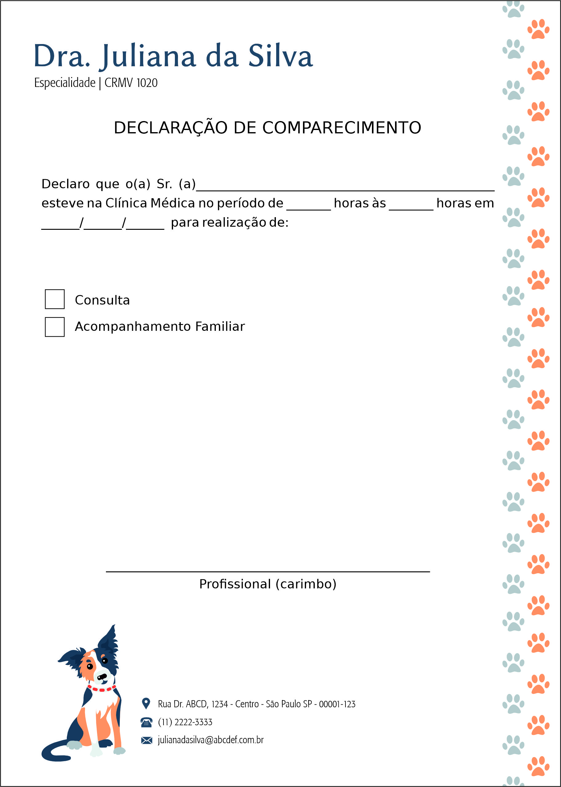 Declaração de Comparecimento Wels