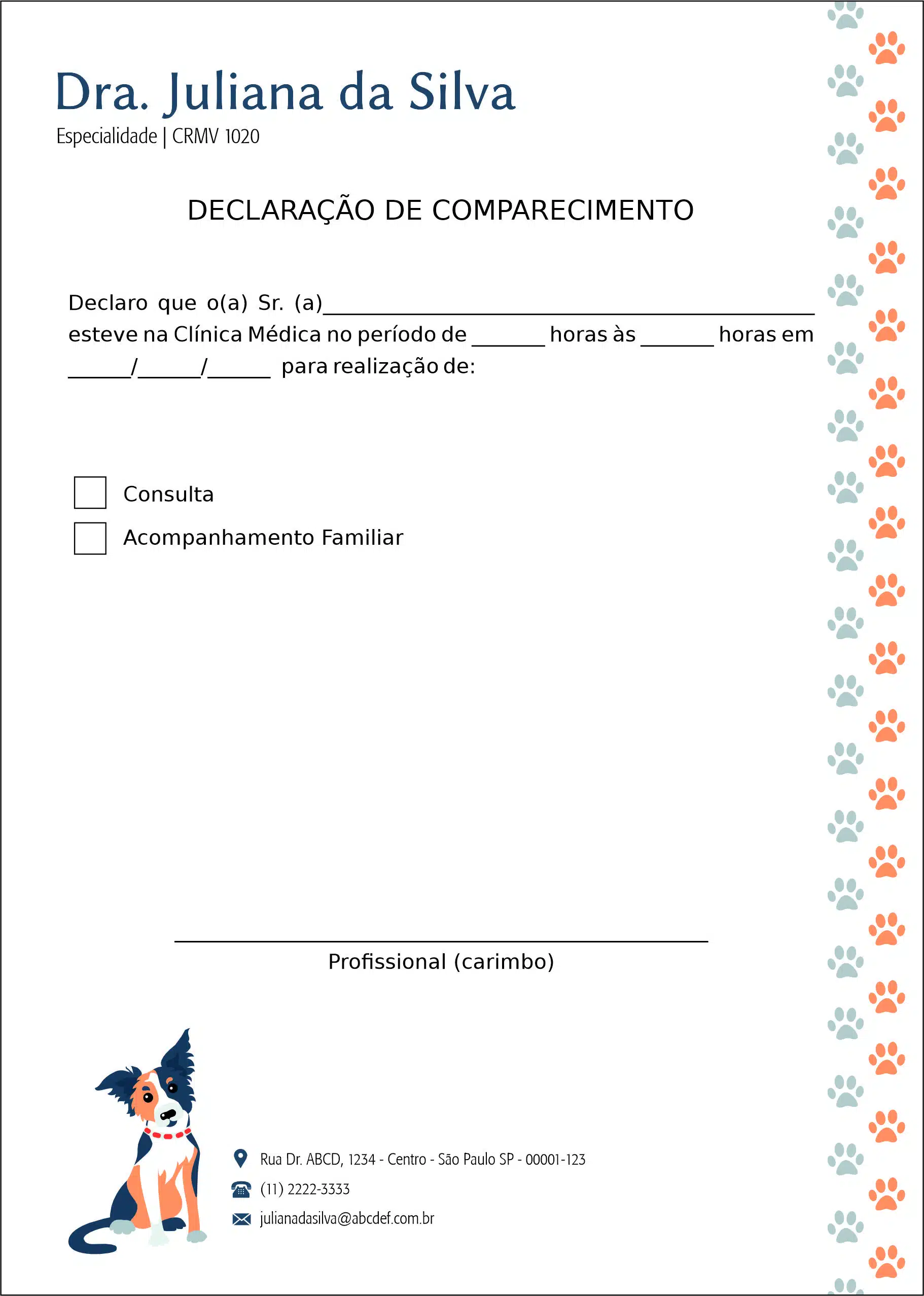 Declaração de Comparecimento Wels