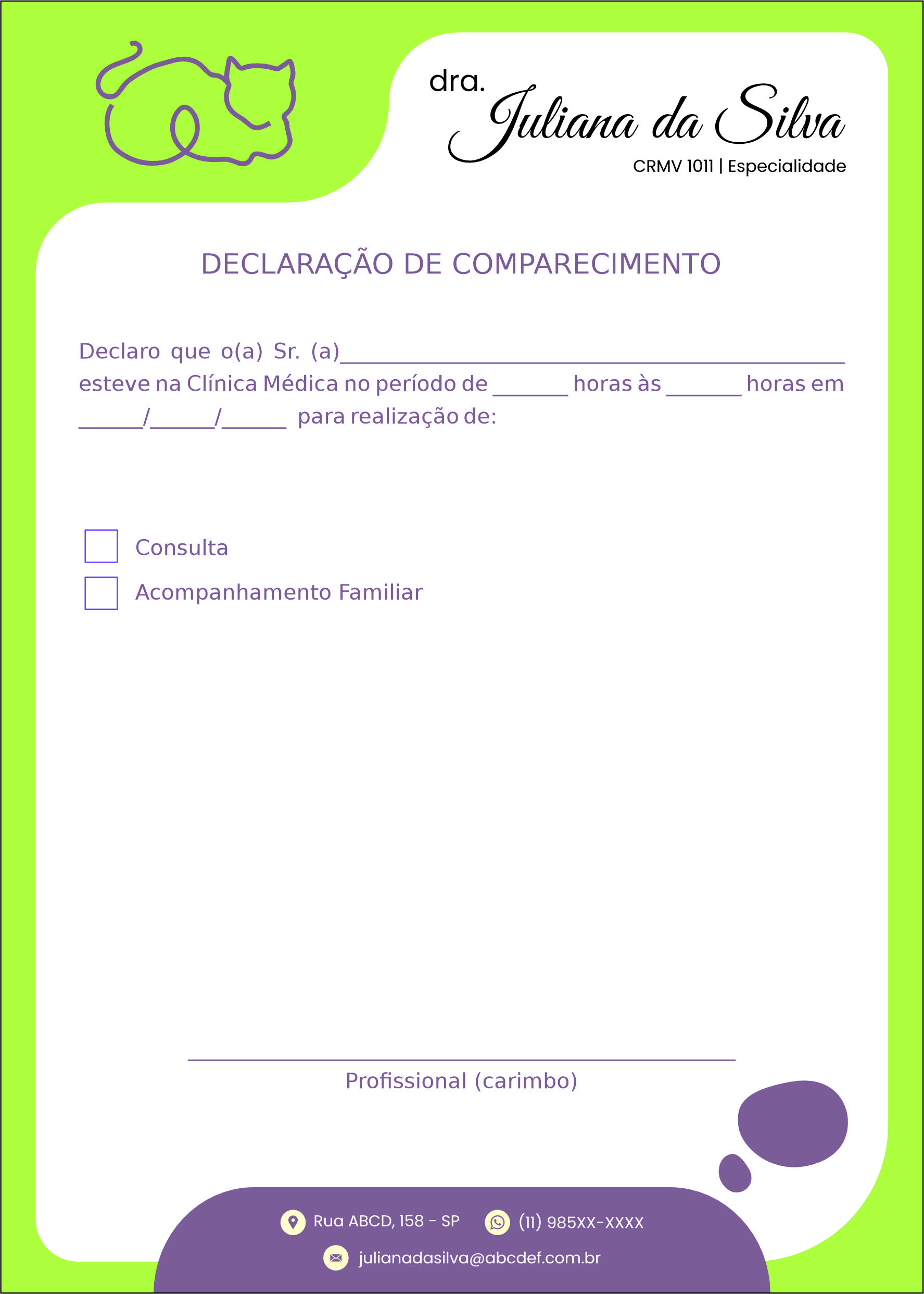 Declaração de Comparecimento Liezen