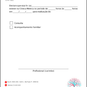 Declaração de Comparecimento Angiologia e Vascular Bruges