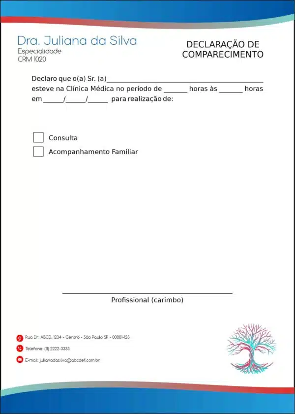 Declaração de Comparecimento Angiologia e Vascular Bruges Declaração de Comparecimento Angiologia e Vascular Bruges