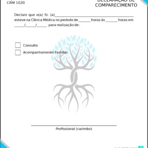 Declaração de Comparecimento Angiologia e Vascular Namur