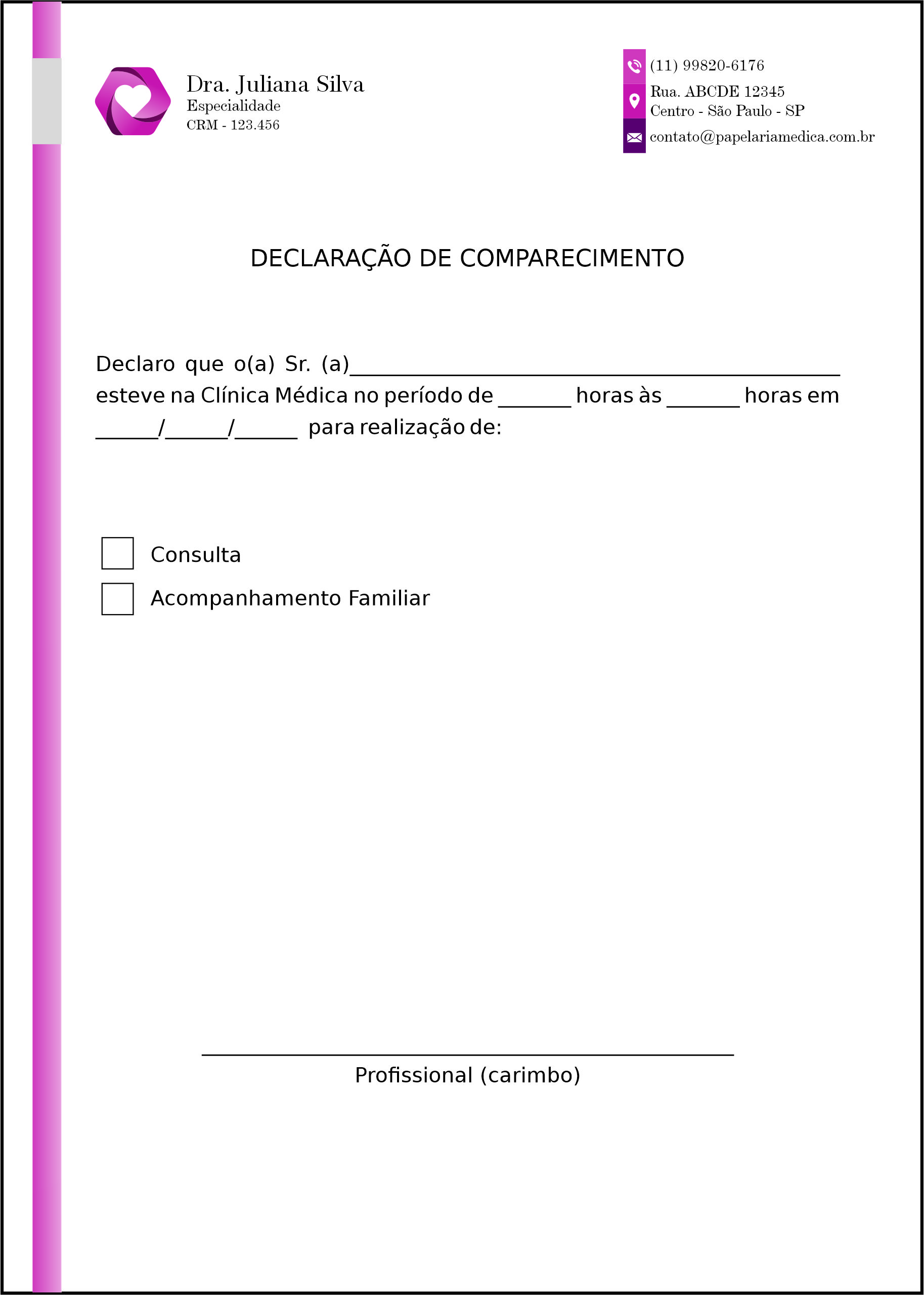 Declaração de Comparecimento Cardiologista Breda