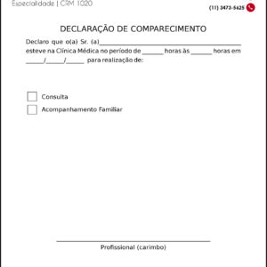 Declaração de Comparecimento Cardiologista Gouda