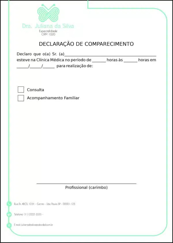 Declaração de Comparecimento Endocrinologia Vancouver Declaração de Comparecimento Endocrinologia Vancouver