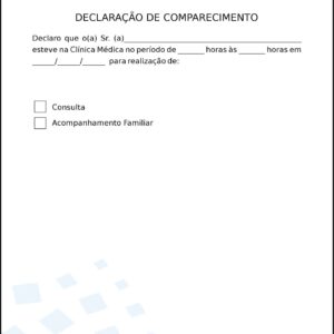 Declaração de Comparecimento Clínica Geral Minia