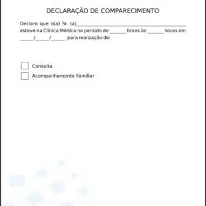 Declaração de Comparecimento Clínica Geral Minia