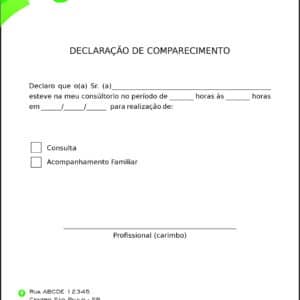 Declaração de Comparecimento Nutricionista Córdoba