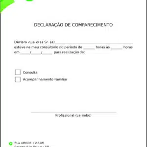 Declaração de Comparecimento Nutricionista Córdoba