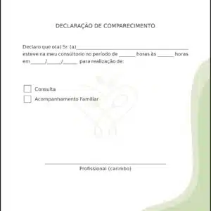 Declaração de Comparecimento Nutricionista Bariloche