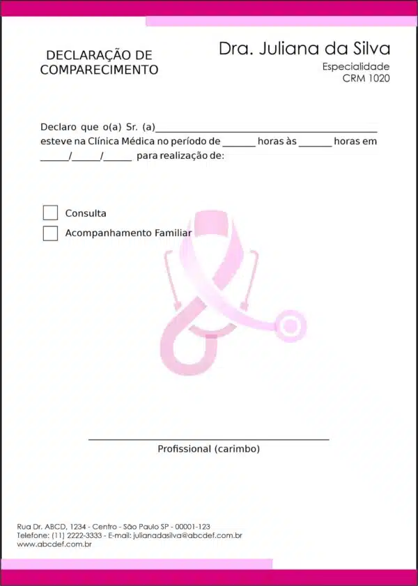 Declaração de Comparecimento Oncologia Osaka Declaração de Comparecimento Oncologia Osaka