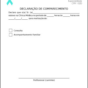 Declaração de Comparecimento Oncologia Kobe