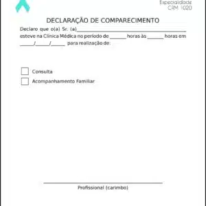 Declaração de Comparecimento Oncologia Kobe