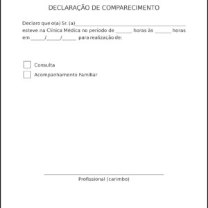 Declaração de Comparecimento Pediatra Toruń