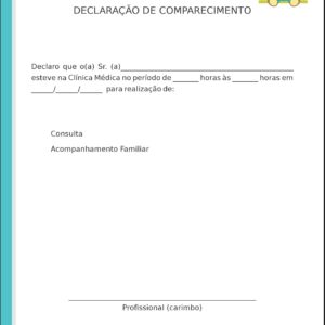 Declaração de Comparecimento Pediatra Katovice