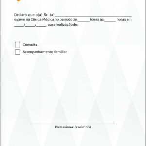 Declaração de Comparecimento Pediatra Estetino