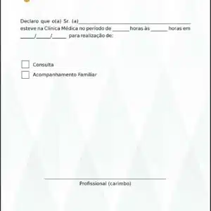 Declaração de Comparecimento Pediatra Estetino
