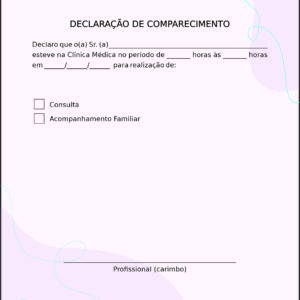 Declaração de Comparecimento Pediatra Moszna