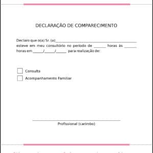 Declaração de Comparecimento Psicológico Dresden