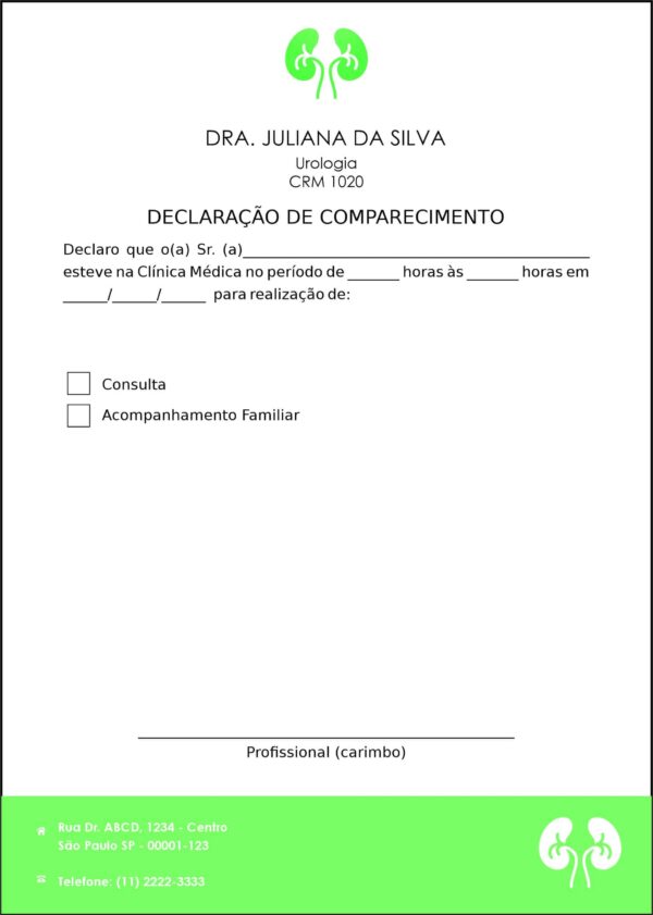 Declaração de Comparecimento Urologia Braga Declaração de Comparecimento Urologia Braga