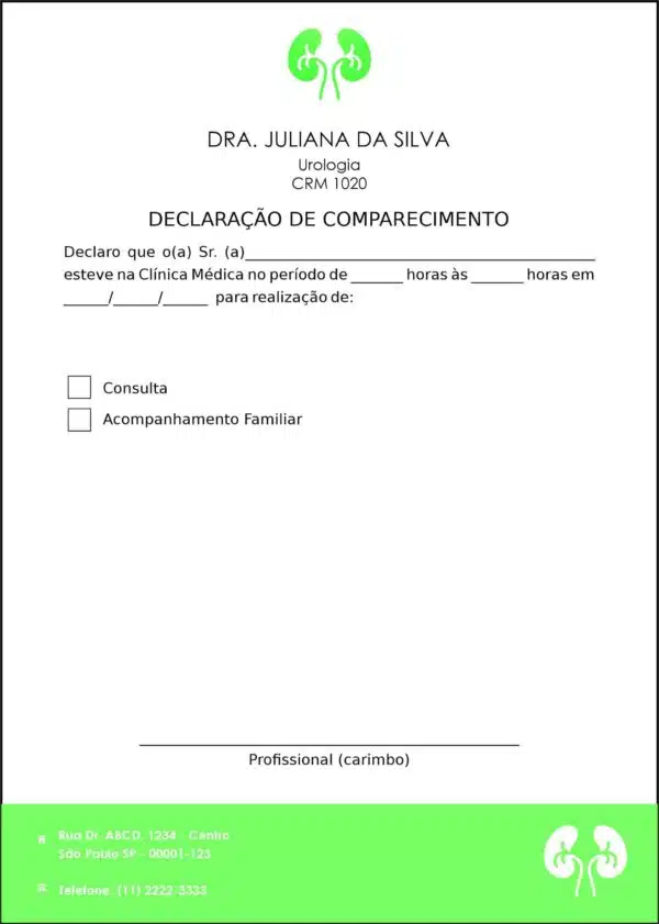 Declaração de Comparecimento Urologia Braga Declaração de Comparecimento Urologia Braga