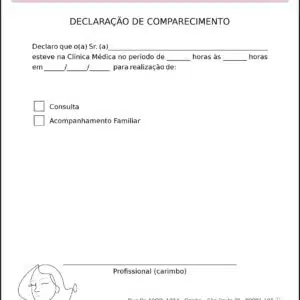Declaração de Comparecimento Dermatologista Derby