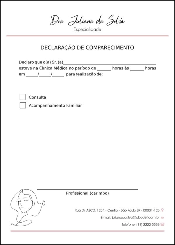 Declaração de Comparecimento Dermatologista Derby Declaração de Comparecimento Dermatologista Derby