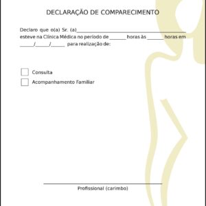 Declaração de Comparecimento Dermatologista Winchester