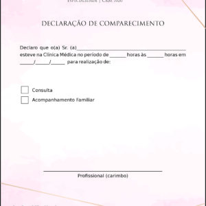 Declaração de Comparecimento Dermatologista Cambridge