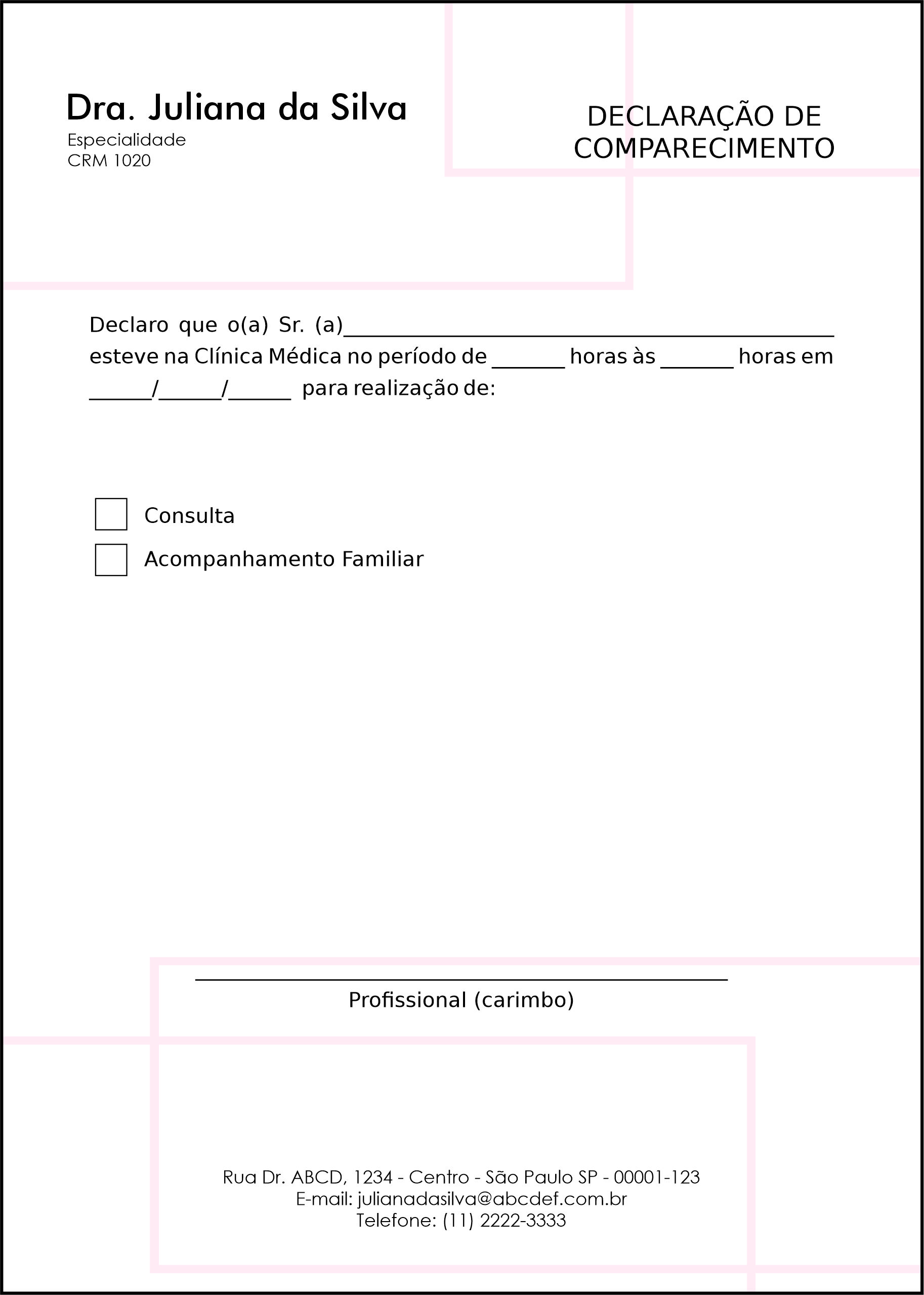 Declaração de Comparecimento Dermatologista Ripon