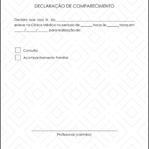 Declaração de Comparecimento Clínica Geral Cairo