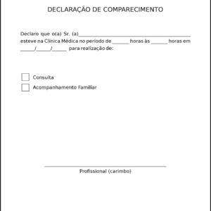 Declaração de Comparecimento Clínica Geral Assuã