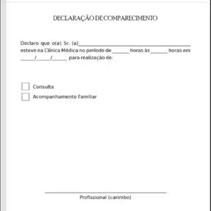 Declaração de Comparecimento Clínica Geral Saís
