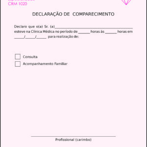 Declaração de Comparecimento Ginecologia Miami