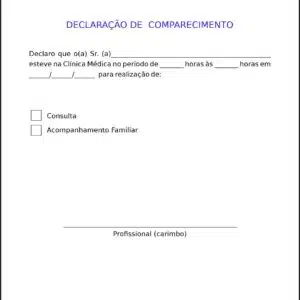 Declaração de Comparecimento Ortopedia Atenas