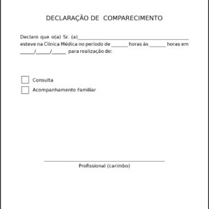 Declaração de Comparecimento Ortopedia Pireu