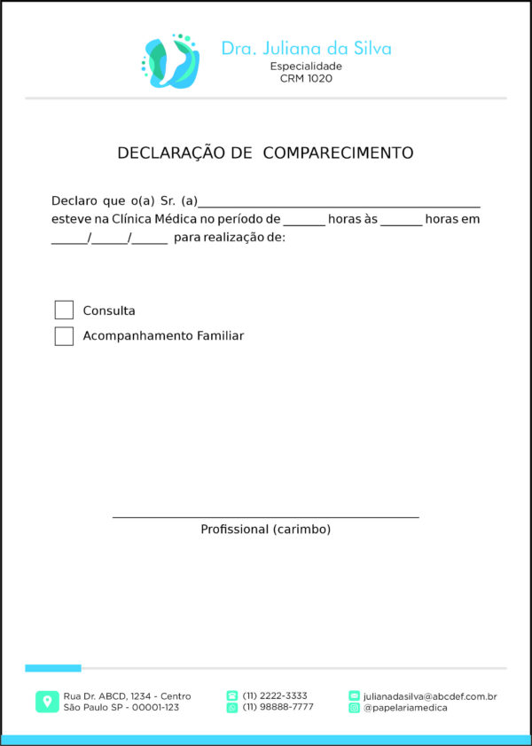 Declaração de Comparecimento Ortopedia Pireu Declaração de Comparecimento Ortopedia Pireu