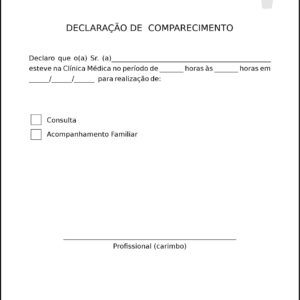 Declaração de Comparecimento Ortopedia Tessalônica